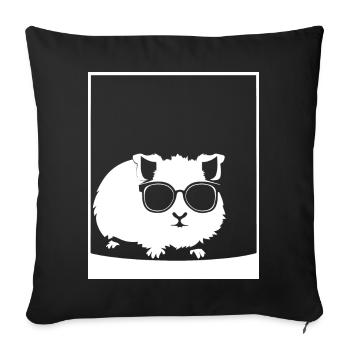 Cochon d’Inde drôle avec des lunettes de soleil Cochons d’Inde - Housse de coussin décorative 45 x 45 cm - noir - Devant