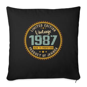 Vintage 1987 Birthday Gift 1987 - Sofa pillowcase 17,3'' x 17,3'' (45 x 45 cm) - black - Front