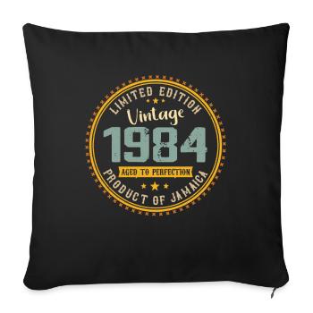 Vintage 1984 Cadeau D’anniversaire 1984 - Housse de coussin décorative 45 x 45 cm - noir - Devant