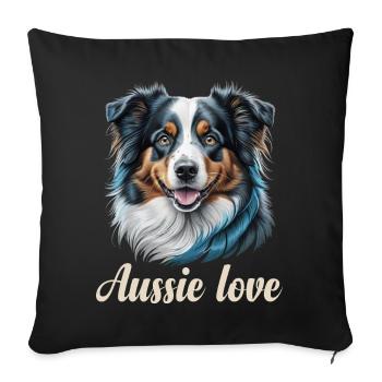 Aussie Liebe - Sofakissenbezug 45 x 45 cm - Schwarz - Vorne