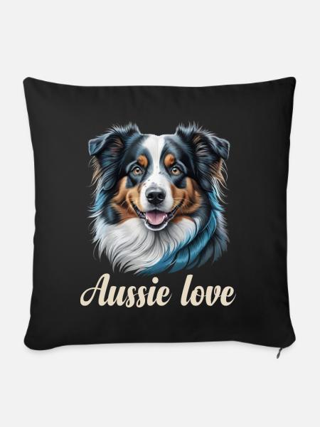 Aussie Liebe - Sofakissenbezug 45 x 45 cm - Schwarz