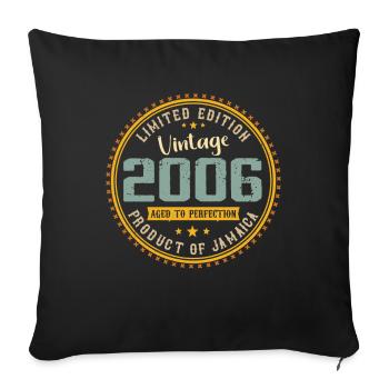 Jahrgang 2006 Geburtstagsgeschenk 2006 - Sofakissenbezug 45 x 45 cm - Schwarz - Vorne