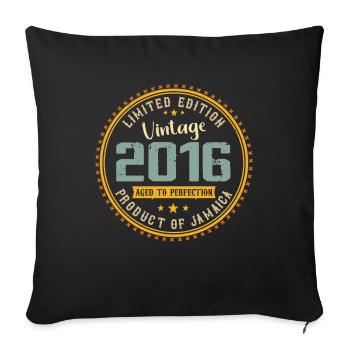 Vintage 2016 Birthday Gift 2016 - Sofa pillowcase 17,3'' x 17,3'' (45 x 45 cm) - black - Front