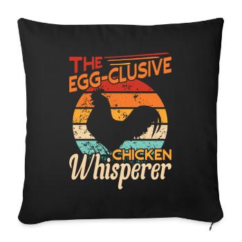 L’amateur de poulet chuchoteur d’œufs - Housse de coussin décorative 45 x 45 cm - noir - Devant