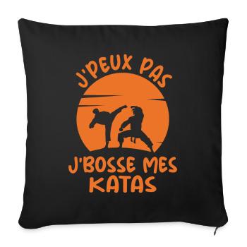 Cadeau Karaté Art Martial Pour Joueur de Karaté - Housse de coussin décorative 45 x 45 cm - noir - Devant