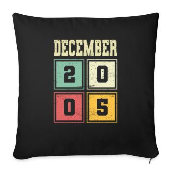 18th Birthday December Vintage 2005 Vintage - Sofa pillowcase 17,3'' x 17,3'' (45 x 45 cm) - black - Front
