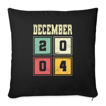 19. Geburtstag Dezember Jahrgang 2004 Vintage - Sofakissenbezug 45 x 45 cm - Schwarz - Vorne