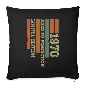 1970 Vintage Retro Geburtstagsgeschenk Geboren 1970 - Sofakissenbezug 45 x 45 cm - Schwarz - Vorne