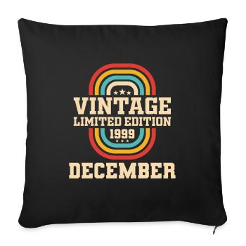 24th birthday December vintage 1999 vintage - Sofa pillowcase 17,3'' x 17,3'' (45 x 45 cm) - black - Front