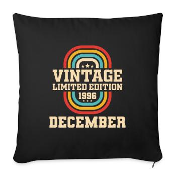 27th birthday December vintage 1996 vintage - Sofa pillowcase 17,3'' x 17,3'' (45 x 45 cm) - black - Front
