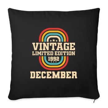 31st birthday December vintage 1992 vintage - Sofa pillowcase 17,3'' x 17,3'' (45 x 45 cm) - black - Front