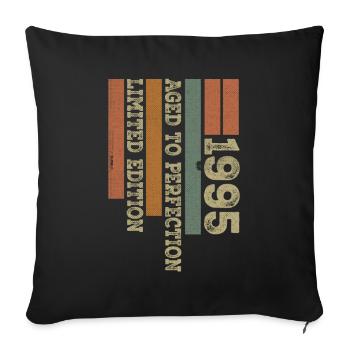 1995 Vintage Retro Anniversary Gift Born in 1995 - Sofa pillowcase 17,3'' x 17,3'' (45 x 45 cm) - black - Front
