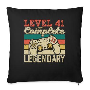 Level 41 Complete, 41 Birthday Gift - Sofa pillowcase 17,3'' x 17,3'' (45 x 45 cm) - black - Front