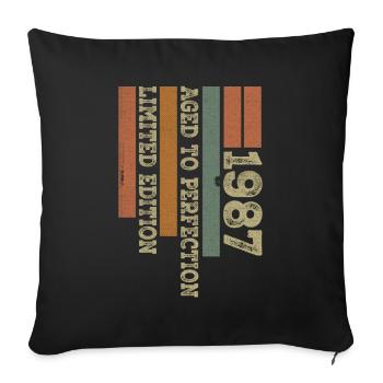1987 Vintage Retro Anniversary Gift Born in 1987 - Sofa pillowcase 17,3'' x 17,3'' (45 x 45 cm) - black - Front