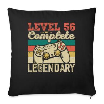 Stufe 56 abgeschlossen, 56 Geburtstagsgeschenk - Sofakissenbezug 45 x 45 cm - Schwarz - Vorne