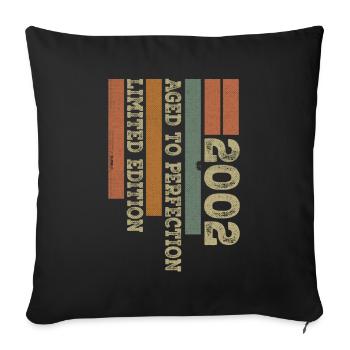 2002 Retro Vintage Jubiläumsgeschenk Geboren im Jahr 2002 - Sofakissenbezug 45 x 45 cm - Schwarz - Vorne