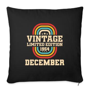 69th Birthday December Vintage 1954 Vintage - Sofa pillowcase 17,3'' x 17,3'' (45 x 45 cm) - black - Front