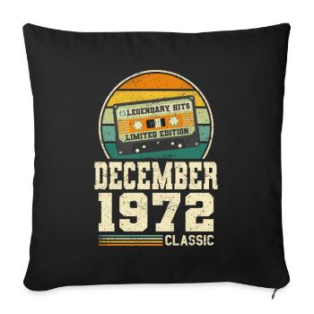 51. Geburtstag Dezember Jahrgang 1972 Vintage - Sofakissenbezug 45 x 45 cm - Schwarz - Vorne