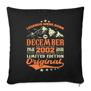 December 2002 Birthday Gift - December 2002 - Sofa pillowcase 17,3'' x 17,3'' (45 x 45 cm) - black - Front