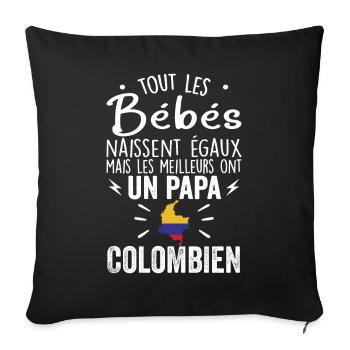 Bébés égaux meilleurs ont un papa Colombien - Housse de coussin décorative 45 x 45 cm - noir - Devant