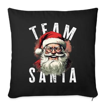 Équipe Père Noël Motif Père Noël Père Noël - Housse de coussin décorative 45 x 45 cm - noir - Devant
