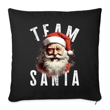 Équipe Père Noël Motif Père Noël Père Noël - Housse de coussin décorative 45 x 45 cm - noir - Devant