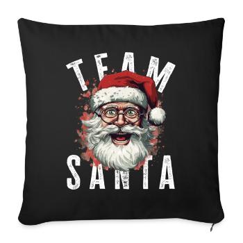 Équipe Père Noël Motif Père Noël Père Noël - Housse de coussin décorative 45 x 45 cm - noir - Devant