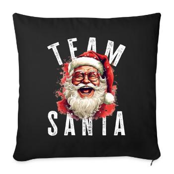 Équipe Père Noël Motif Père Noël Père Noël - Housse de coussin décorative 45 x 45 cm - noir - Devant