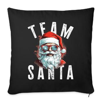 Équipe Père Noël Motif Père Noël Père Noël - Housse de coussin décorative 45 x 45 cm - noir - Devant