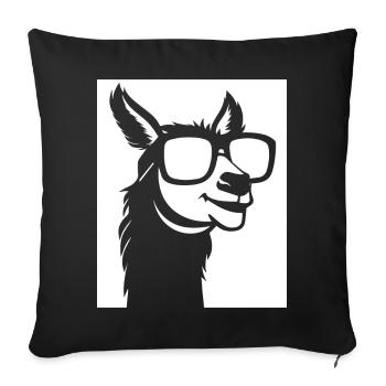Funny Alpaca Wearing Sunglasses Cool Alpacas - Sofa pillowcase 17,3'' x 17,3'' (45 x 45 cm) - black - Front