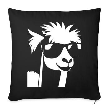 Funny Llama Wearing Sunglasses Cool Llamas - Sofa pillowcase 17,3'' x 17,3'' (45 x 45 cm) - black - Front