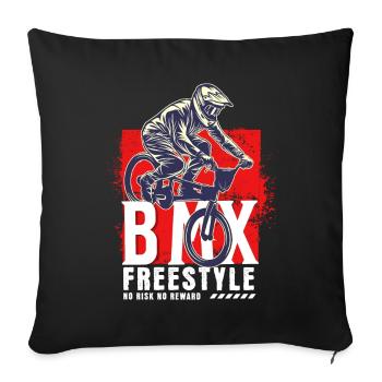 BMX Bicycle Biker Stunt Trick Freestyle Vintage - Sofa pillowcase 17,3'' x 17,3'' (45 x 45 cm) - black - Front