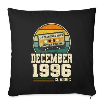 27th Birthday December Vintage 1996 Vintage - Sofa pillowcase 17,3'' x 17,3'' (45 x 45 cm) - black - Front