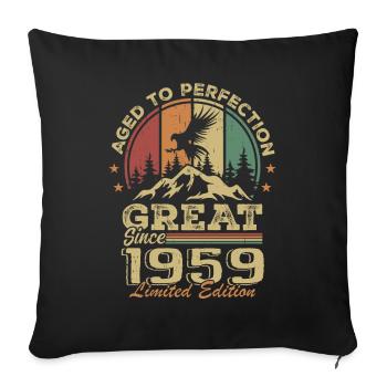 Jahrgang 1959 Geburtstag - 1959 Retro Geschenkidee - Sofakissenbezug 45 x 45 cm - Schwarz - Vorne