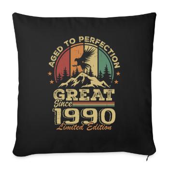 Vintage 1990er Jahre Geburtstag - 1990er Jahre Retro Geschenkidee - Sofakissenbezug 45 x 45 cm - Schwarz - Vorne