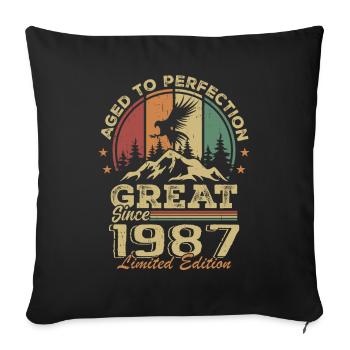 Vintage 1987 Birthday - 1987 Retro Gift Idea - Sofa pillowcase 17,3'' x 17,3'' (45 x 45 cm) - black - Front