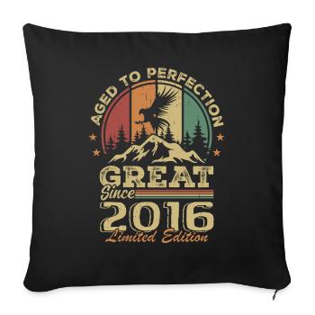 Vintage Birthday 2016 - Retro Gift Idea 2016 - Sofa pillowcase 17,3'' x 17,3'' (45 x 45 cm) - black - Front