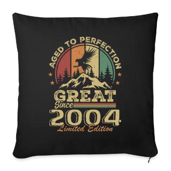Vintage Geburtstag 2004 - Retro Geschenkidee 2004 - Sofakissenbezug 45 x 45 cm - Schwarz - Vorne