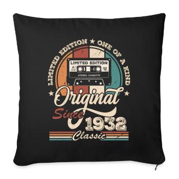 Original Retro Birthday Gift for Born in 1932 - Sofa pillowcase 17,3'' x 17,3'' (45 x 45 cm) - black - Front