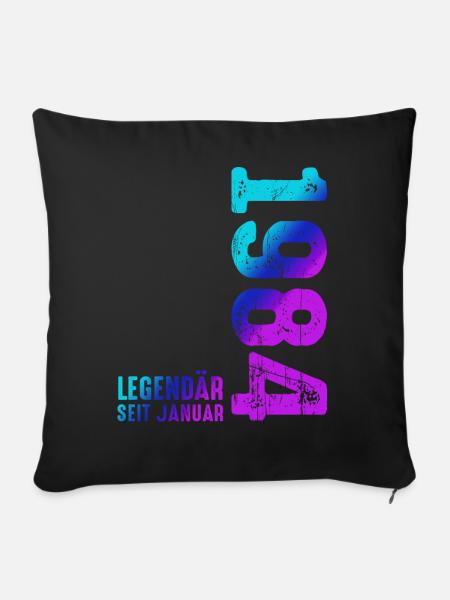 Limited Edition January 1984 Legendär Seit January - Sofakissenbezug 45 x 45 cm - Schwarz
