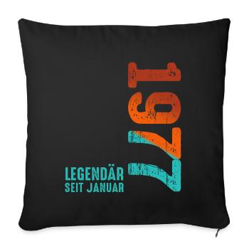 Limited Edition January 1977 Legendär Seit January - Sofakissenbezug 45 x 45 cm - Schwarz - Vorne