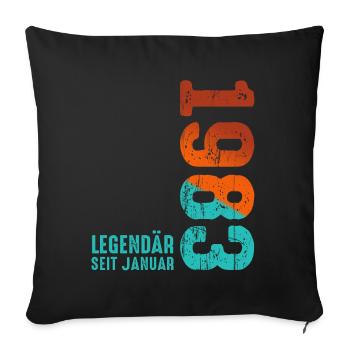 Limited Edition January 1983 Legendär Seit January - Sofakissenbezug 45 x 45 cm - Schwarz - Vorne