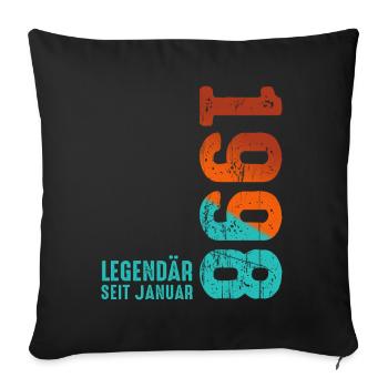 Limited Edition January 1998 Legendär Seit January - Sofakissenbezug 45 x 45 cm - Schwarz - Vorne