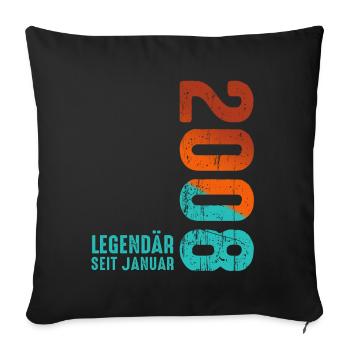 Limited Edition January 2008 Legendär Seit January - Sofakissenbezug 45 x 45 cm - Schwarz - Vorne