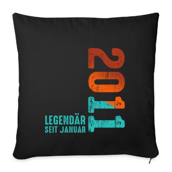 Limited Edition January 2011 Legendär Seit January - Sofakissenbezug 45 x 45 cm - Schwarz - Vorne