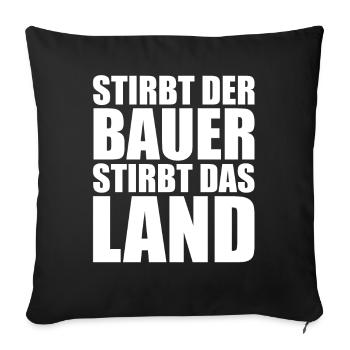 Bauern Subvention Spruch Protest Ampel - Sofakissenbezug 45 x 45 cm - Schwarz - Vorne