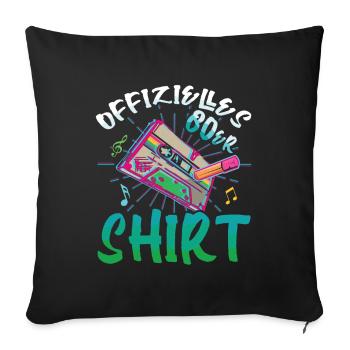 Offizielles 80er Kostüm Alaaf Helau Rosenmontag - Sofakissenbezug 45 x 45 cm - Schwarz - Vorne