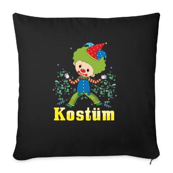 Fasching Kostüm Alaaf Helau Rosenmontag Karneval - Sofakissenbezug 45 x 45 cm - Schwarz - Vorne