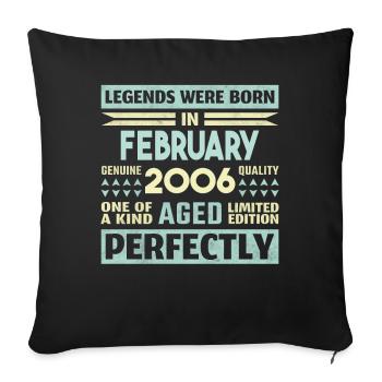 18th Birthday January Vintage 2006 Gift Idea - Sofa pillowcase 17,3'' x 17,3'' (45 x 45 cm) - black - Front