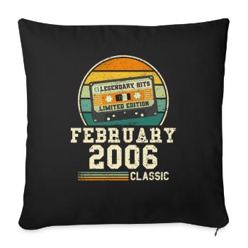 18th Birthday January Vintage 2006 Gift Idea - Sofa pillowcase 17,3'' x 17,3'' (45 x 45 cm) - black - Front